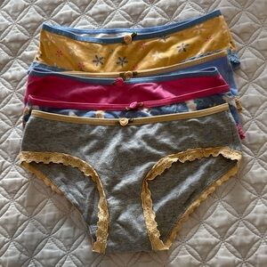 Girls' 4-Pack Cotton Bikini Underwear - Gray, Pink, Yellow, Blue